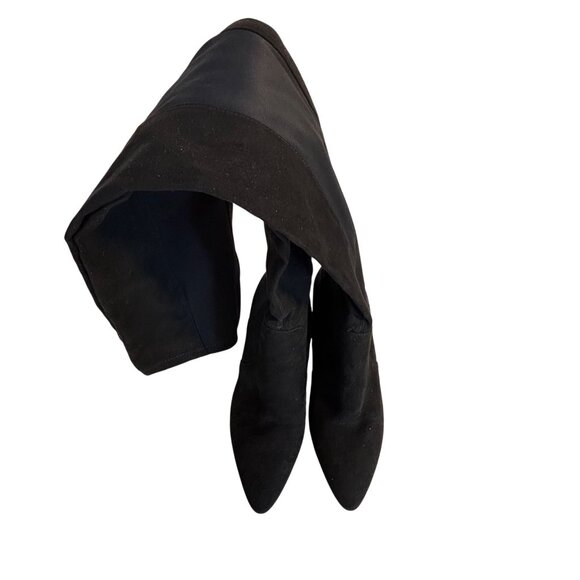 Bershka Boots Women's Size 39 US 8.5 Over-The-Knee Black Heeled Boots Faux Suede - Picture 3 of 11